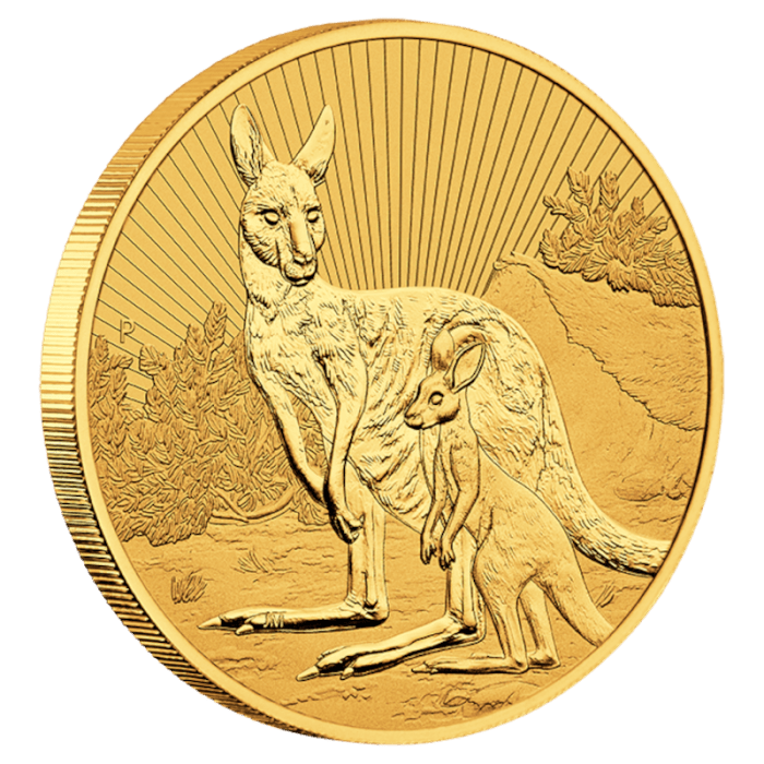 2023 2 oz Australia Mother and Baby  Kangaroo .9999 Gold BU Coin Captain’s Chest Bullion