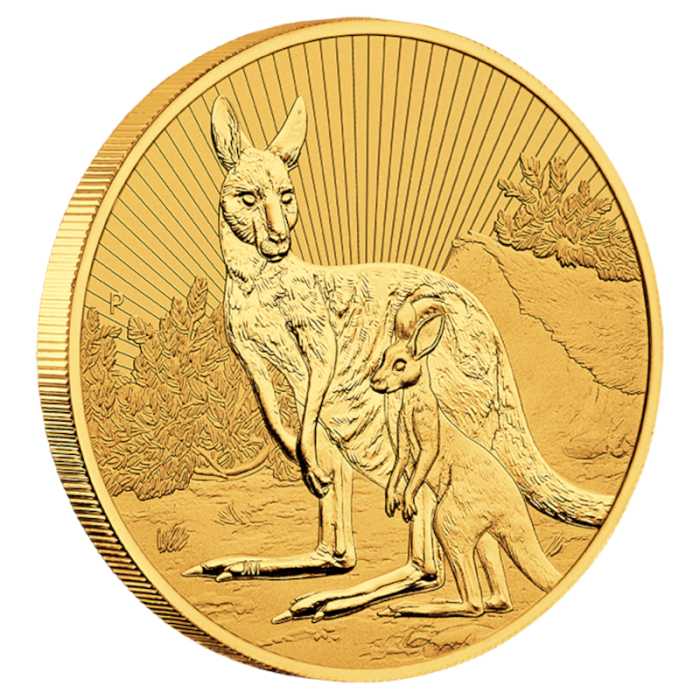 2023 2 oz Australia Mother and Baby  Kangaroo .9999 Gold BU Coin Captain’s Chest Bullion