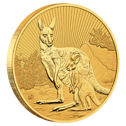 2023 2 oz Australia Mother and Baby  Kangaroo .9999 Gold BU Coin Captain’s Chest Bullion