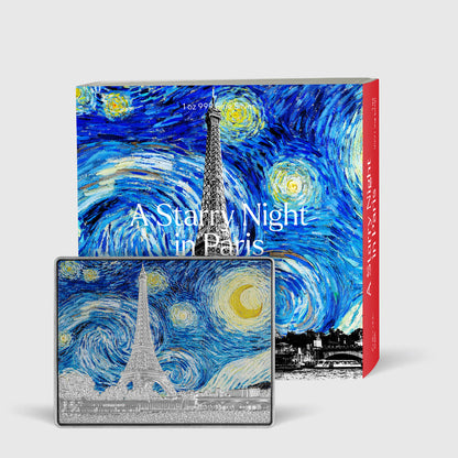 A Starry Night in Paris 15oz Color Silver Copper Core Coin