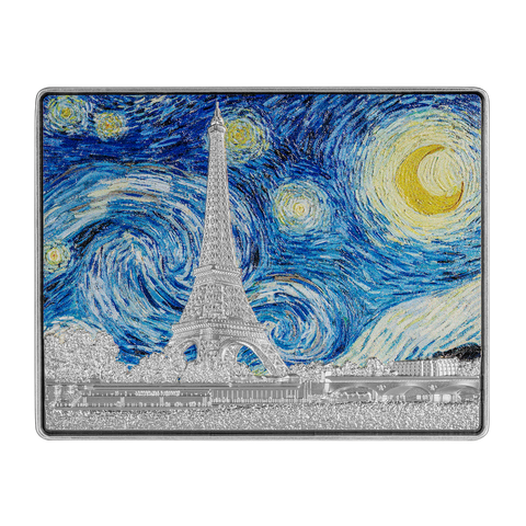 A Starry Night in Paris 15oz Color Silver Copper Core Coin