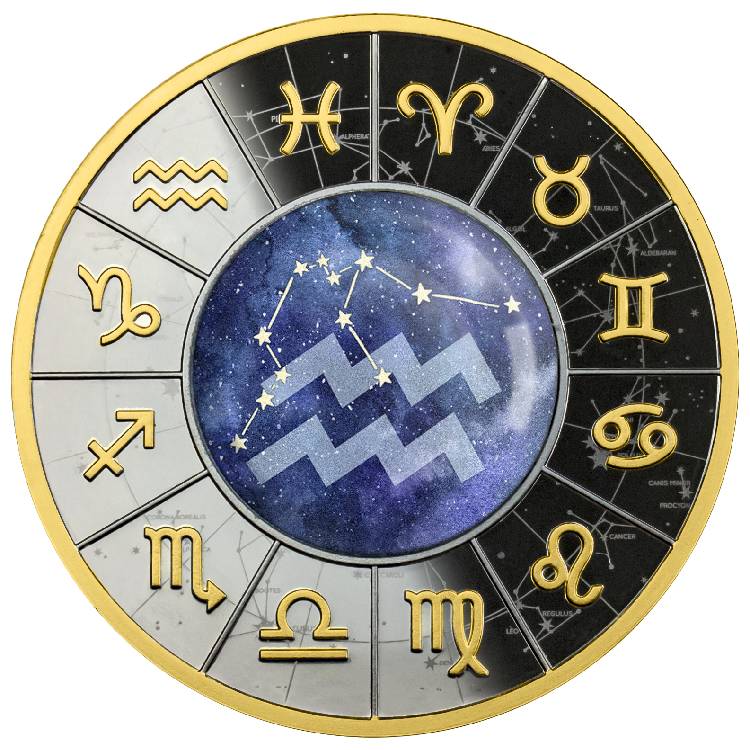 2023 Aquarius zodiac sign Captain’s Chest Bullion