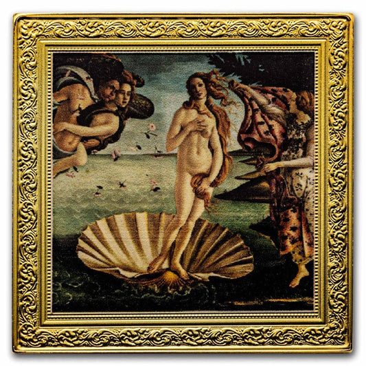 2023 Butticelli The Birth Of Venus  Golden Frame Captain’s Chest Bullion