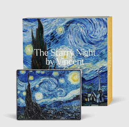 The Starry Night Van Gogh Copper and Silver 14oz Coin .999 Silver 1oz.