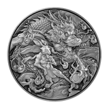 2023 Tokelau Chinese Dragon & Rabbit 2oz .999 Silver Coin