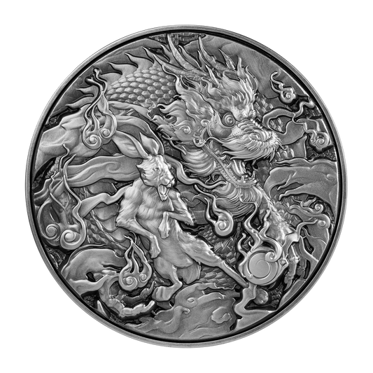 2023 Tokelau Chinese Dragon & Rabbit 2oz .999 Silver Coin