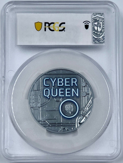 2023 Cyber Queen The Beginning 3oz HR Black Proof Silver Coin FDOI PCGS PR70DCAM Captain’s Chest Bullion