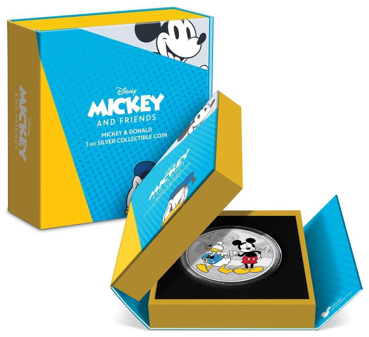 2023 Niue Disney Mickey and Friends Donald Duck and Mickey Mouse 3oz Silver Proof Captain’s Chest Bullion