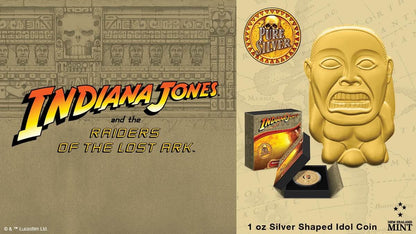 2023 Niue Indiana Jones Raiders of the Lost Ark Idol 1oz Silver Shaped Idol Coin Captain’s Chest Bullion