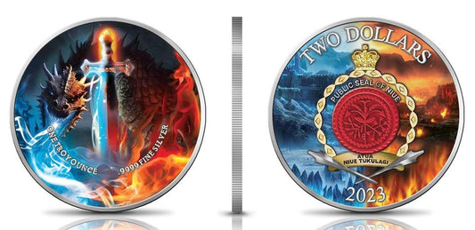 2023 Niue Sword of Truth: Sword of Ice & Fire Edition 1 oz Silver Coin Captain’s Chest Bullion