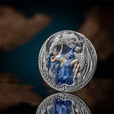 2023 - The Dragonology Starburst Amphithere 2 oz Silver Round