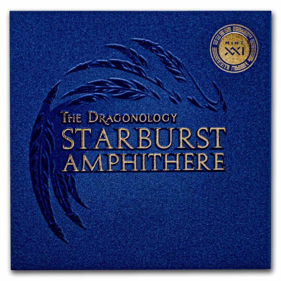 2023 - The Dragonology Starburst Amphithere 2 oz Silver Round Captain’s Chest Bullion