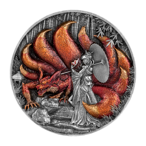 2023 Tchad The Nine Tailed Fox 1 oz 999 Fine Silver Coin
