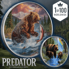 2023 Canada Maple Predator Grizzly Bear 1oz .9999 Silver Coin