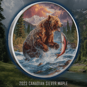 2023 Canada Maple Predator Grizzly Bear 1oz .9999 Silver Coin - Captain’s Chest Bullion