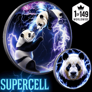 2023 China Panda “Supercell” Storm 1oz .999 Silver Colorized Coin - Captain’s Chest Bullion