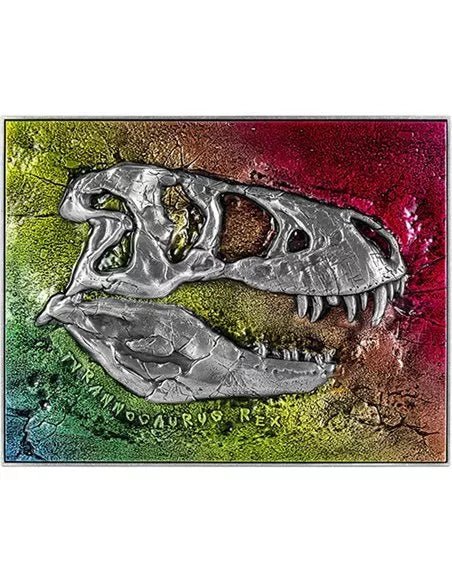 2023 Color Tyrannosaurus Rex Fossil .999 Silver Coin with Copper Core (Heavy) - Captain’s Chest Bullion