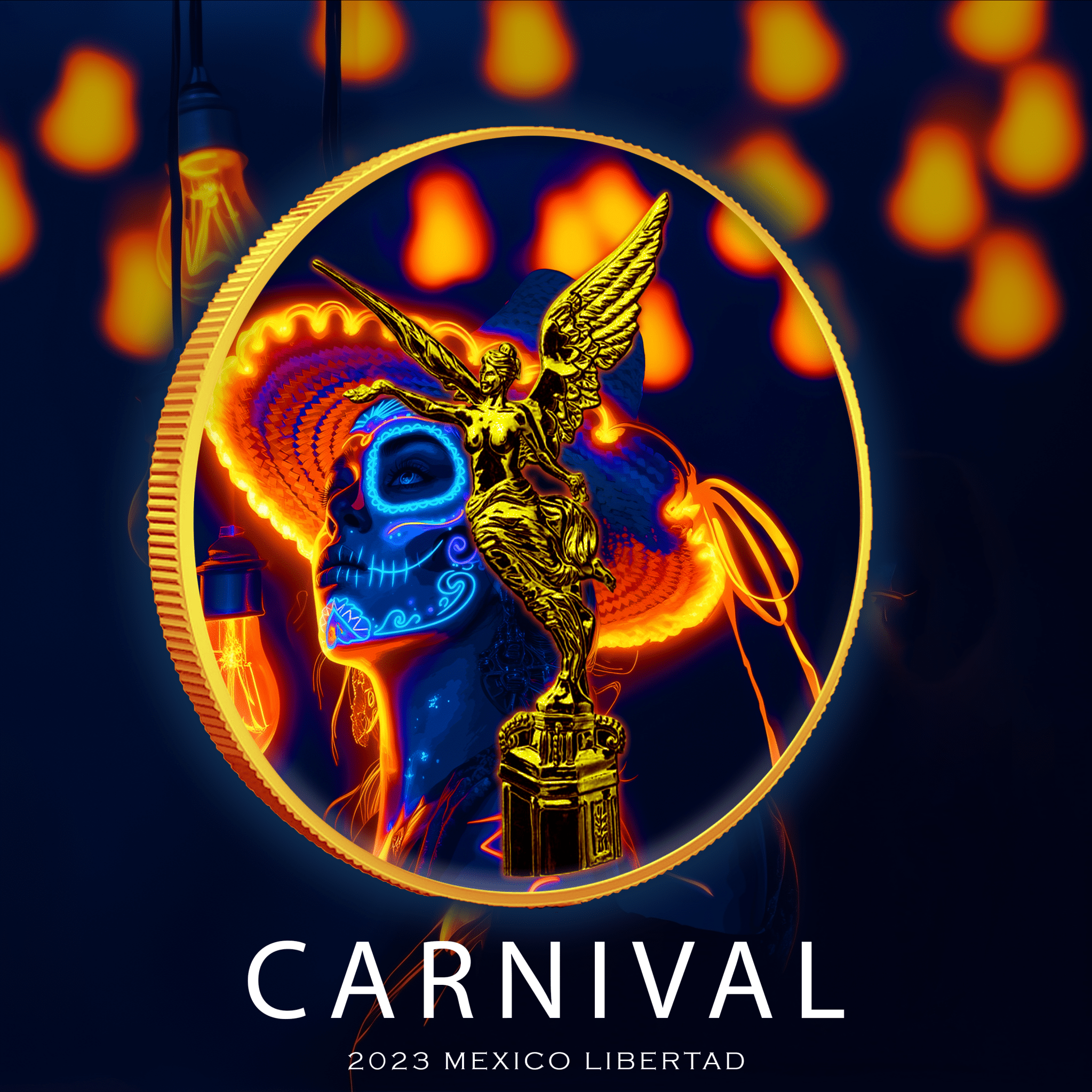 2023 Mexico Libertad Dia De Los Muertos "Carnival" 1oz Colorized .999 Silver Coin - Captain’s Chest Bullion