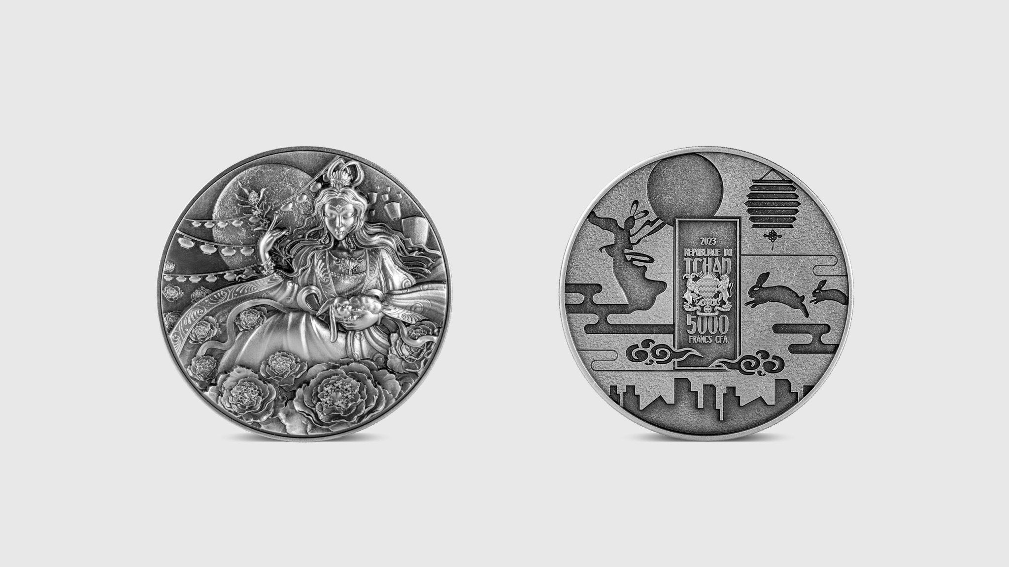 2023 Tchad Chang Er and the Jade Rabbit 1 oz Silver Coin - Captain’s Chest Bullion