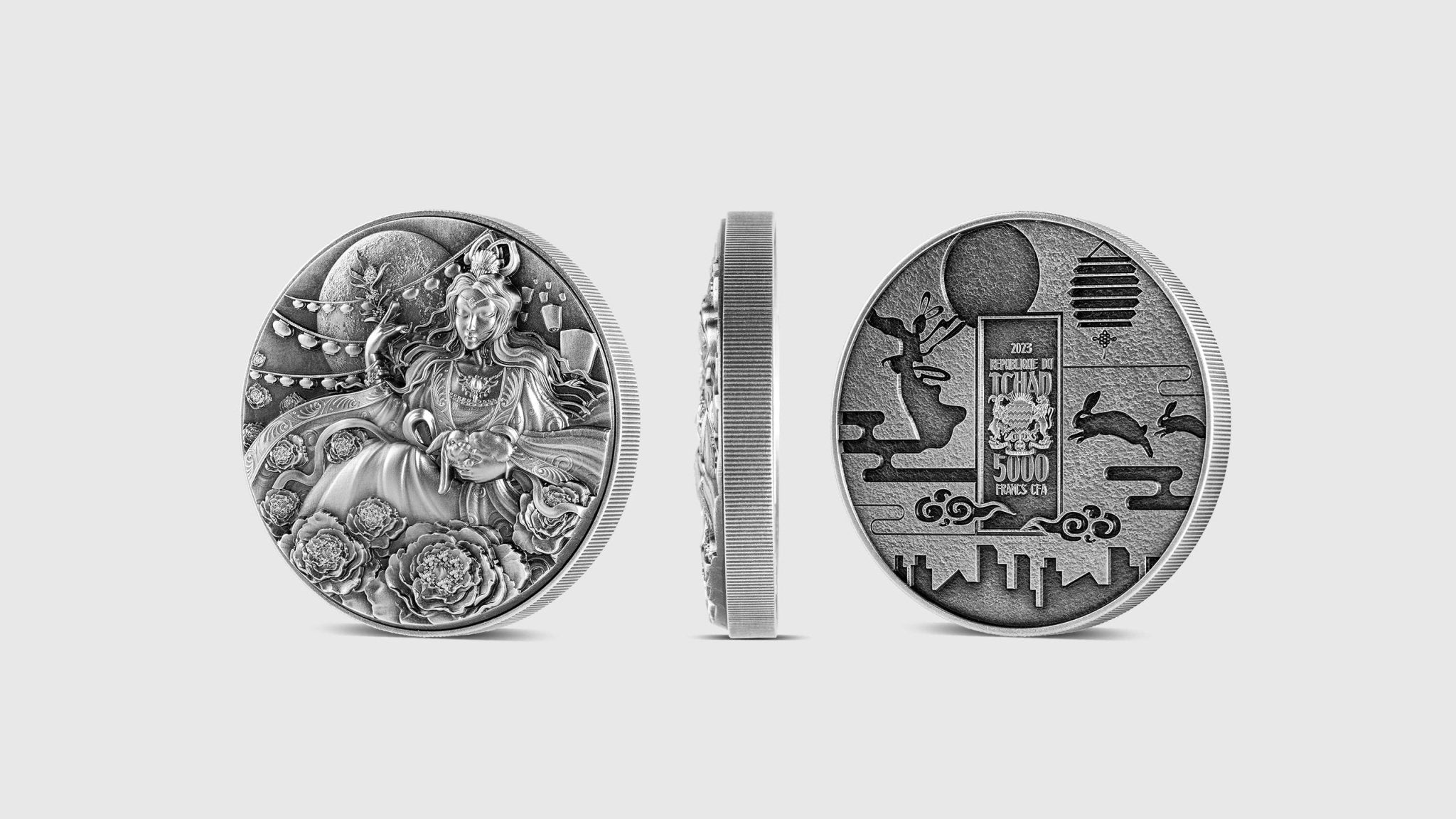 2023 Tchad Chang Er and the Jade Rabbit 1 oz Silver Coin - Captain’s Chest Bullion