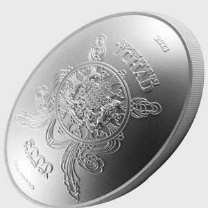 2023 Tchad Eight Dragon Buddha 1 oz Silver Coin (Antiqued Finish) - Captain’s Chest Bullion