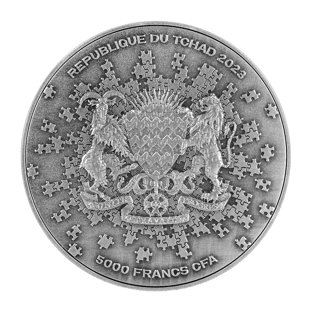 2023 Tchad Mars Puzzle 1 oz Silver Coin - Captain’s Chest Bullion