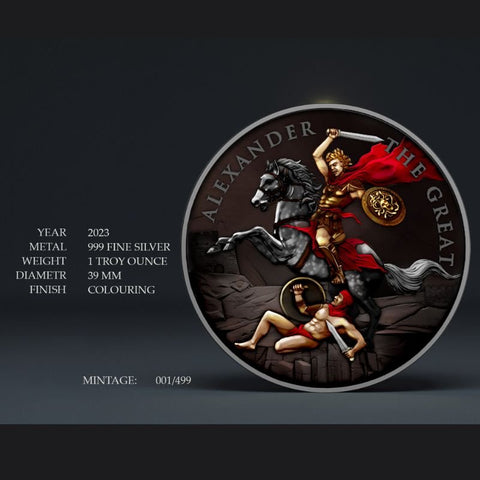 2023 Alexander the Great 4th in series Legendary Warriors 1oz .999 Silver Round