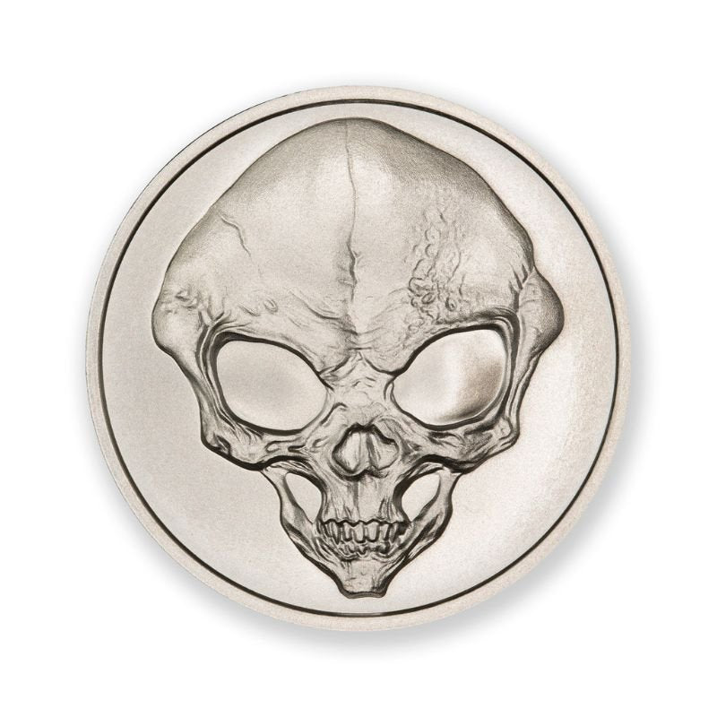 2023 Alien Skull 1 Troy Ounce 39mm Silver Round