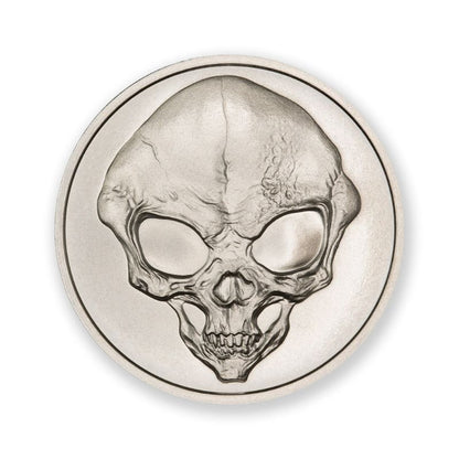 2023 Alien Skull 1 Troy Ounce 39mm Silver Round