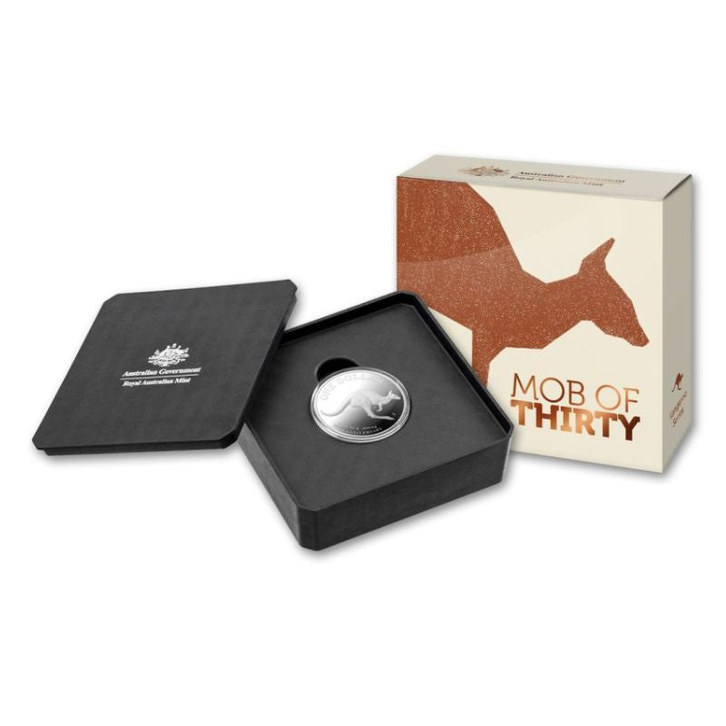 2023 Australia $1 1-oz Silver 30th Anniversary Kangaroo Mob of Thirty Proof