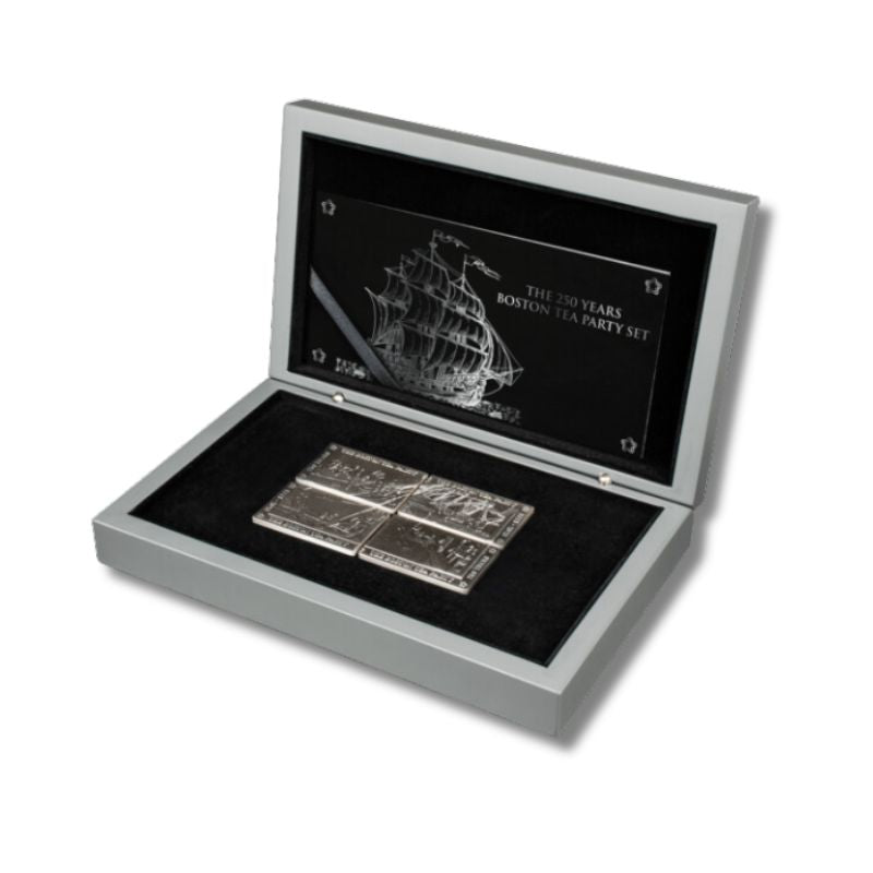 2023 Barbados 250 Years of Resistance Boston Tea Party 4oz Silver Coin Set in display box with Certificate of Authenticity