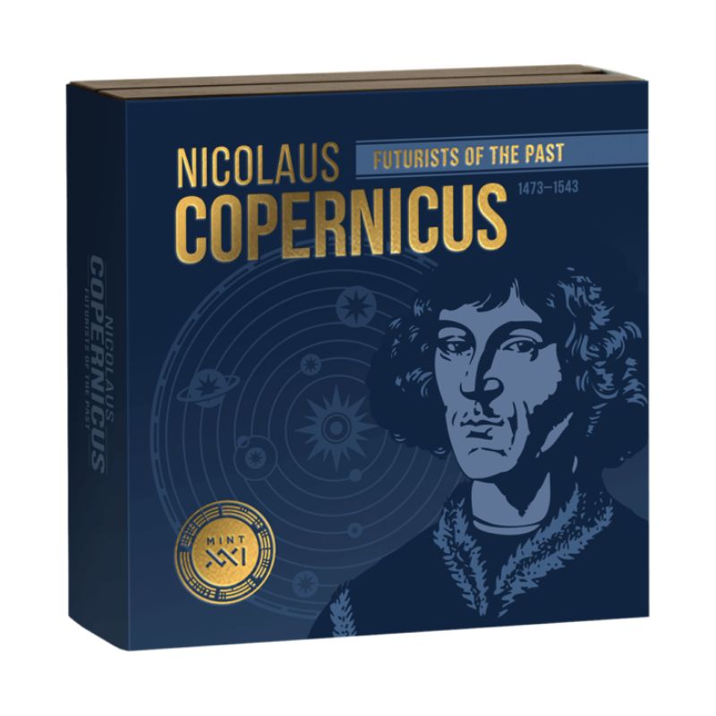 2023 Cameroon Futurists of the Past Nicolaus Copernicus 2oz Silver Antiqued Gilded Coin