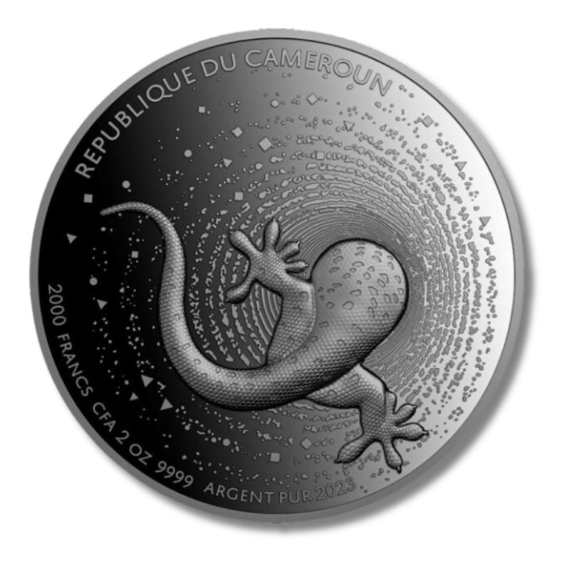 2023 Cameroon Gecko 2oz Silver Ultra High Relief Proof Coin