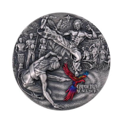 2023 Cameroon Rebel Time Capoeira 2oz Silver Antiqued Coin