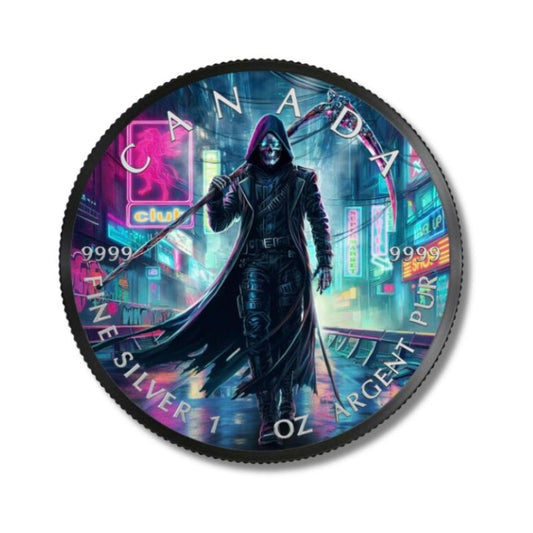 2023 Canada Maple Grim Reaper Cyberpunk 1oz Silver Ennobled Coin