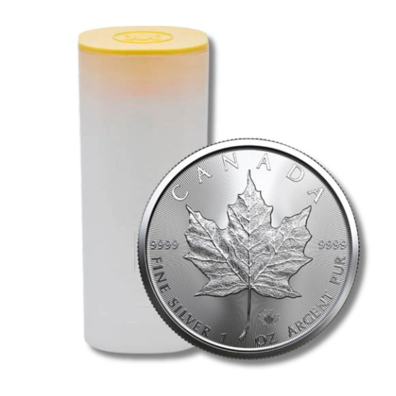 2023 Canada Maple Leaf 1 oz Silver Coin with .9999 fine silver purity and iconic maple leaf design.