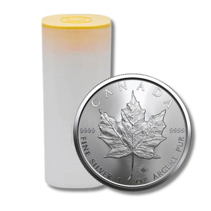 2023 Canada Maple Leaf 1 oz Silver Coin with .9999 fine silver purity and iconic maple leaf design.