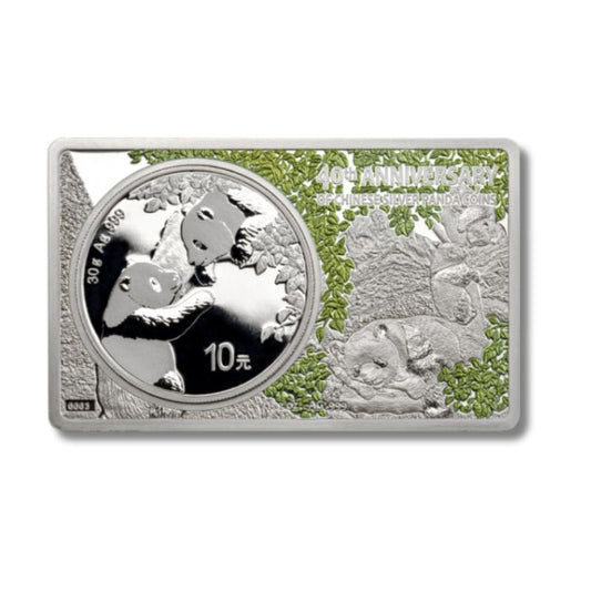 2023 China 40th Anniversary Panda 2.96oz Silver Bar in protective capsule with Certificate of Authenticity