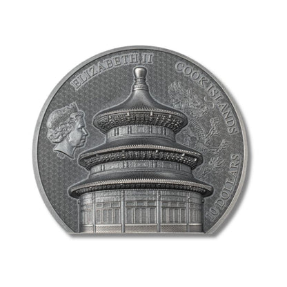 2023 Cook Islands Beijing Temple of Heaven 2oz Silver Antiqued Coin