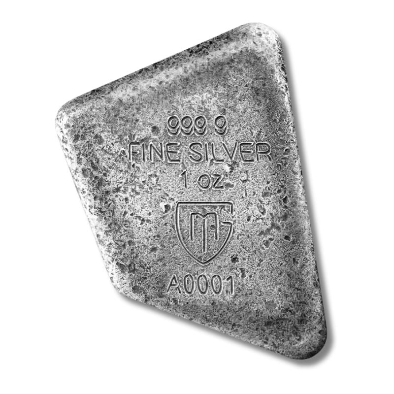 2023 Germania Runes Ansuz 1oz Silver Ennobled Cast Bar with antiqued finish and UV effect.