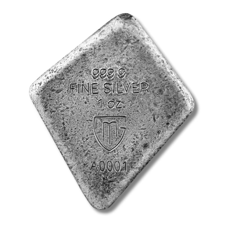 2023 Germania Runes Dagaz 1oz Silver Ennobled Cast Bar with antiqued finish and UV effect.