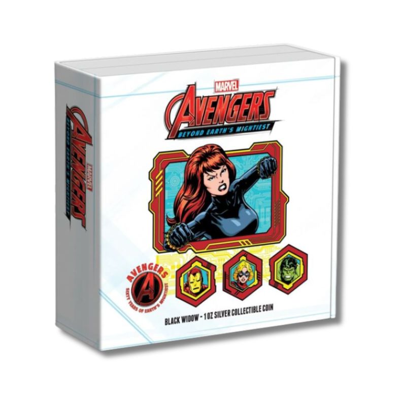 2023 Marvel Avengers 60th Anniversary Full Set - 7x 1 oz .999 Silver Coins with custom box.