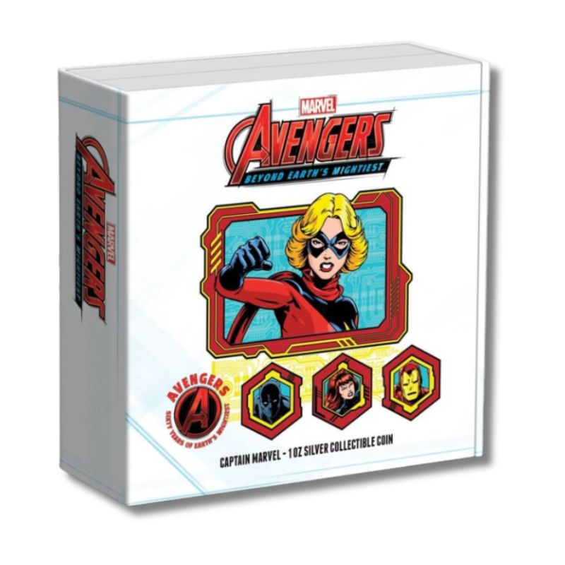 2023 Marvel Avengers 60th Anniversary Full Set - 7x 1 oz .999 Silver Coins with custom box.