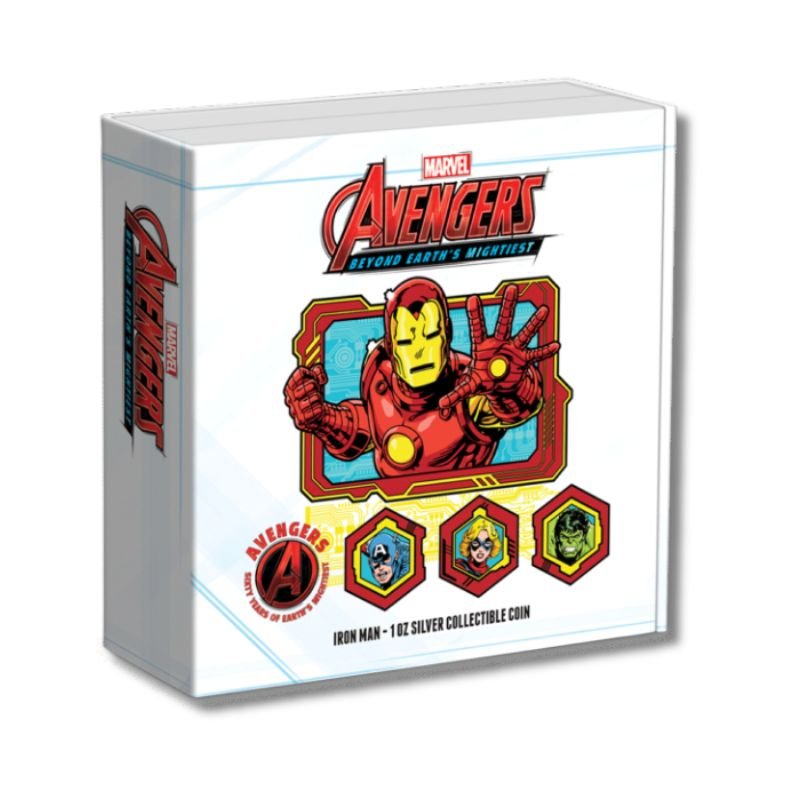 2023 Marvel Avengers 60th Anniversary Full Set - 7x 1 oz .999 Silver Coins with custom box.