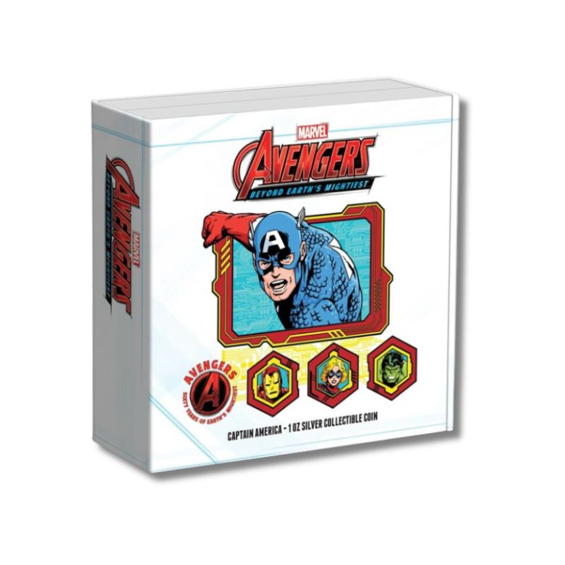 2023 Marvel Avengers 60th Anniversary Full Set - 7x 1 oz .999 Silver Coins with custom box.