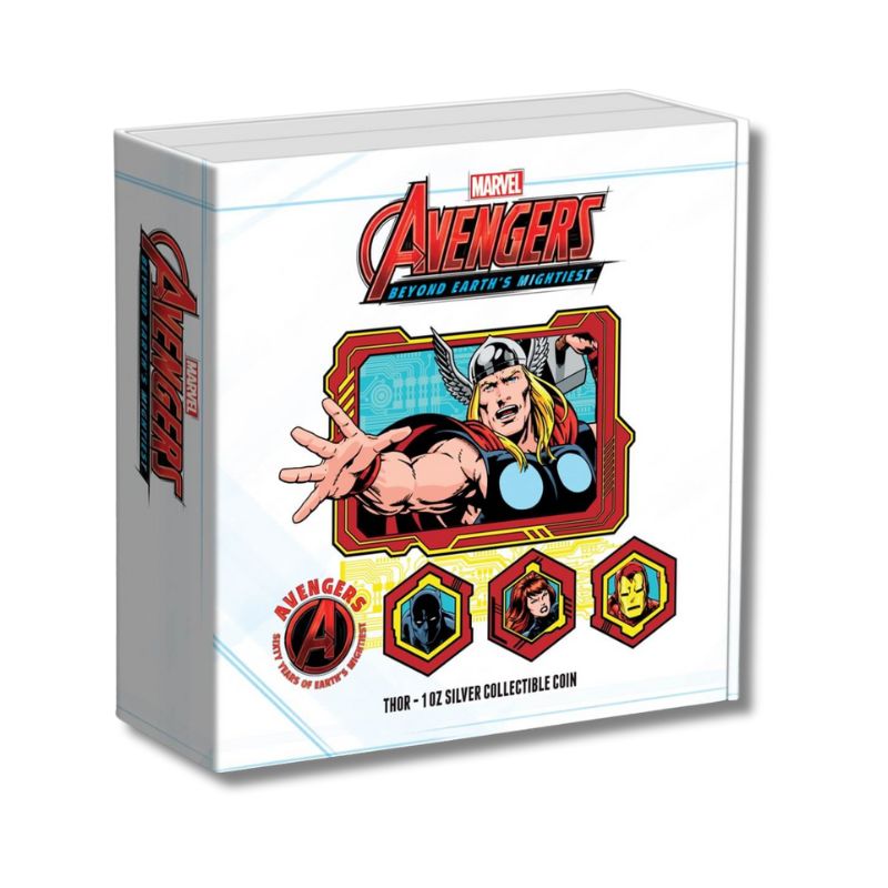 2023 Marvel Avengers 60th Anniversary Full Set - 7x 1 oz .999 Silver Coins with custom box.