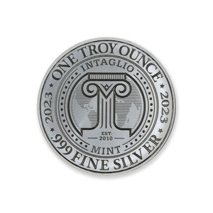 2023 Molon Labe Type VI 1 Troy Ounce 39mm Silver Round featuring a detailed depiction of a Spartan warrior on horseback and iconic Molon Labe imagery.