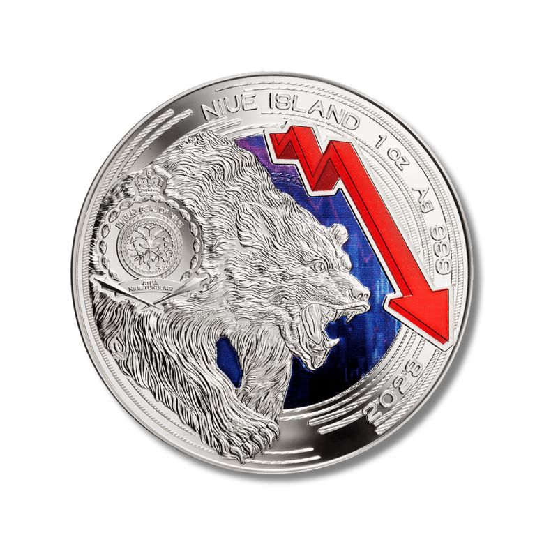 2023 Niue Bull and Bear Markets 1oz Silver Digitally Printed Coin