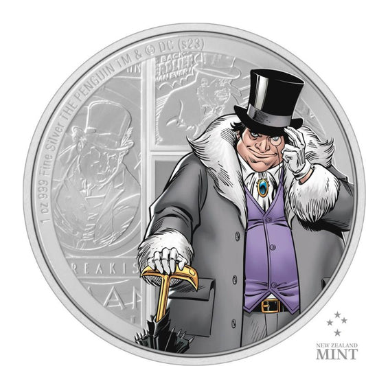 2023 Niue DC Comics DC Villains Penguin 1oz Silver Colorized Proof Coin