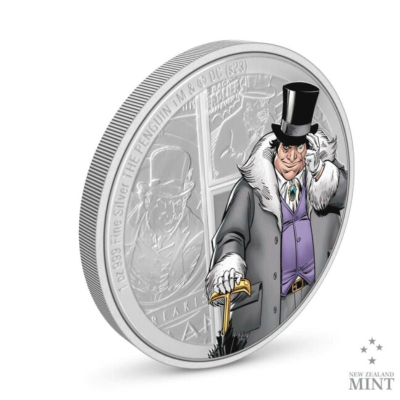 2023 Niue DC Comics DC Villains Penguin 1oz Silver Colorized Proof Coin